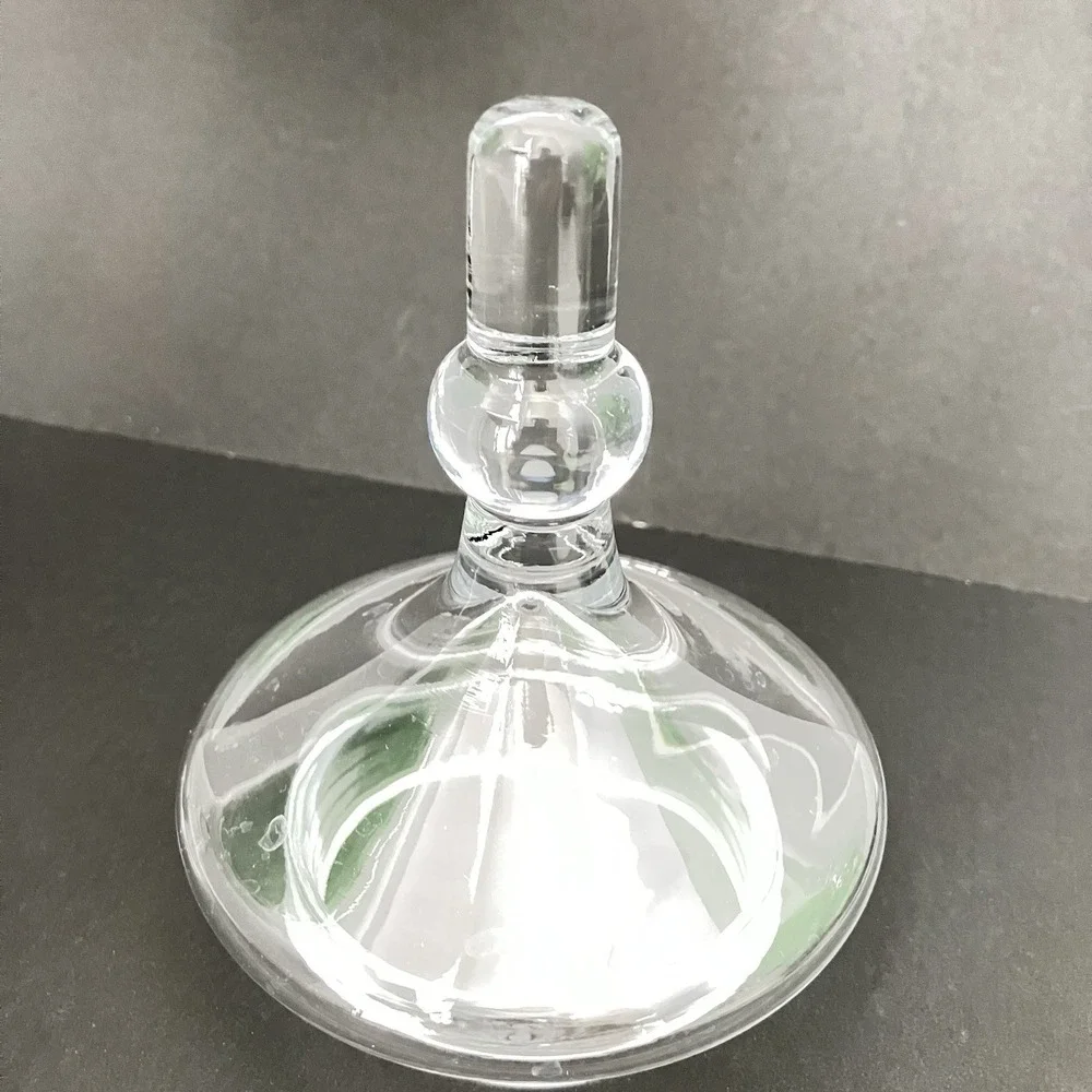 VTG Clear Glass Apothecary Jar Covered Compote Pedestal Candy Dish Finial Footed